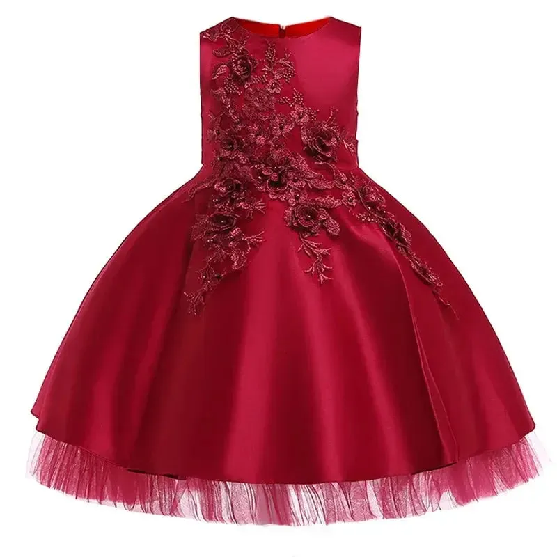 Girl Party Dress Kids Clothes For Girls Princess Elegant Clothes Luxury Gown Embroidery Pageant  Dress