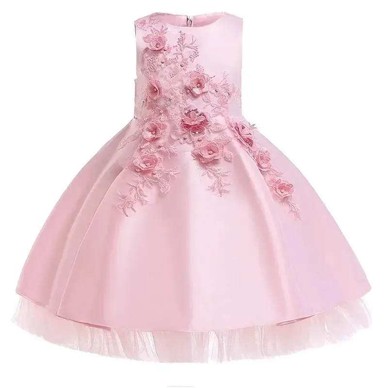 Girl Party Dress Kids Clothes For Girls Princess Elegant Clothes Luxury Gown Embroidery Pageant  Dress
