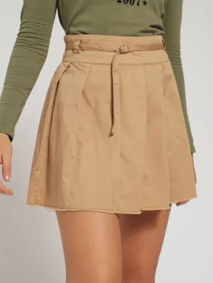 Girls Pleated Skirt - Tan