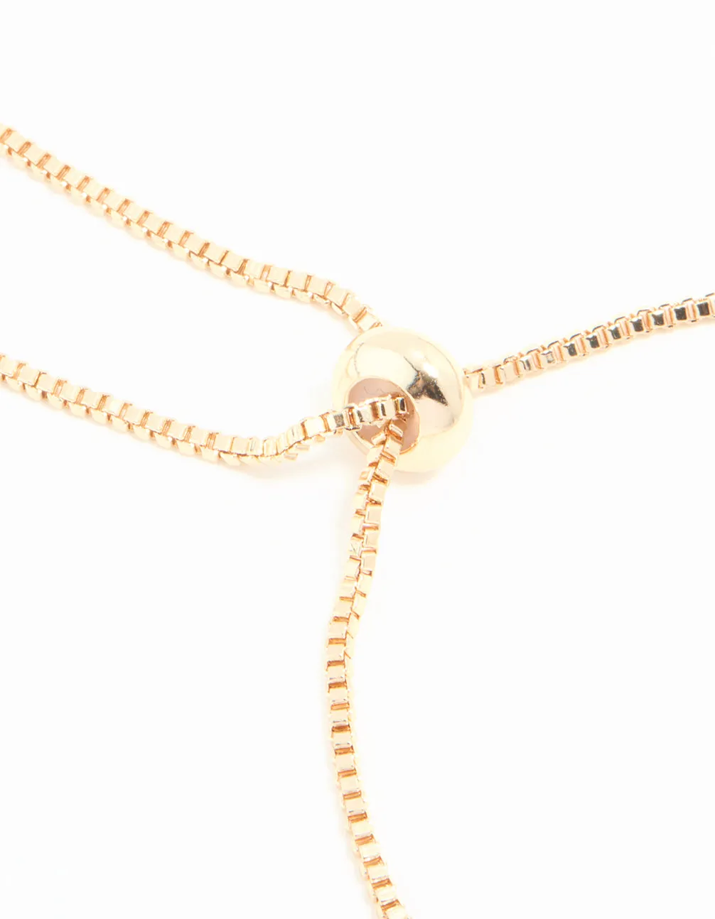 Gold Cubic Zirconia Navette Toggle Bracelet