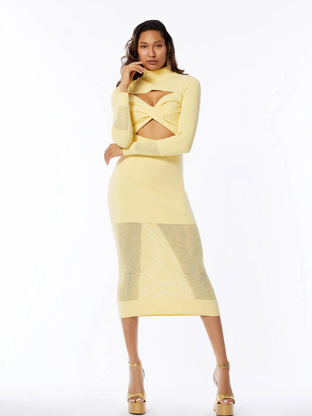 Golden Sunlight Luxe Maxi Cut-Out Dress