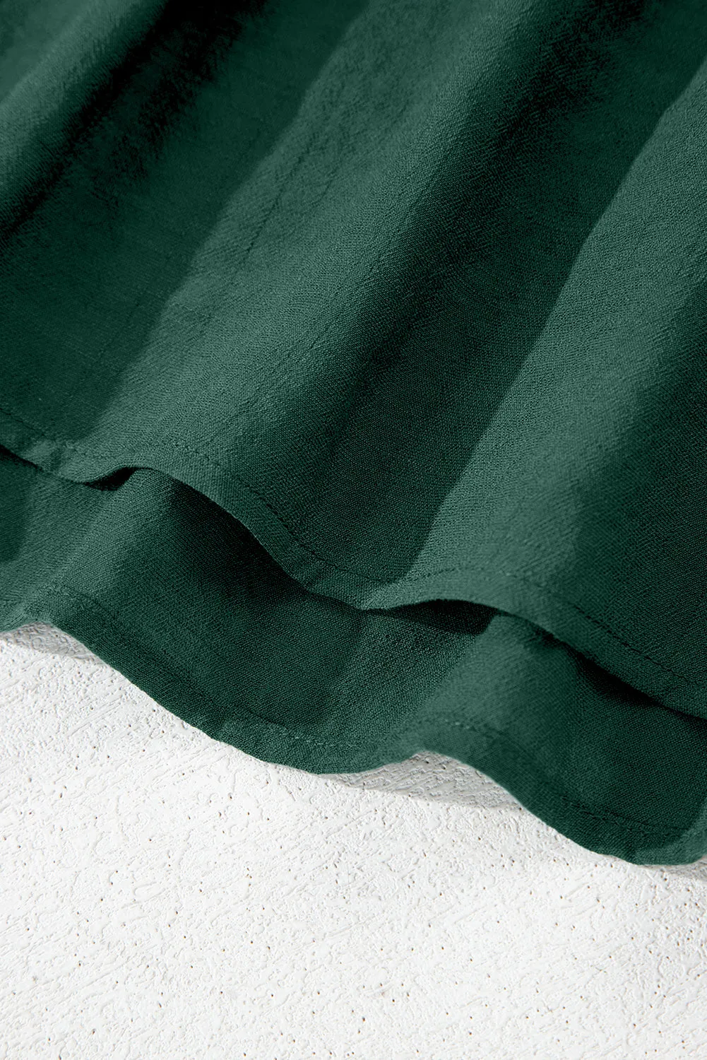 Green Bay Eyelet Embroidered Sleeve Tie V Neck Blouse