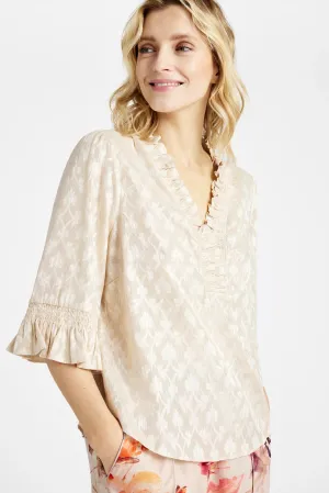 Gustav Marilou Jacquard Print V-Neck Blouse