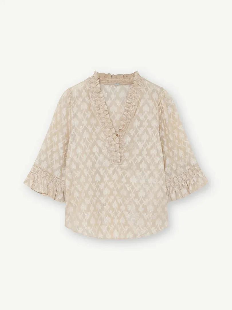 Gustav Marilou Jacquard Print V-Neck Blouse
