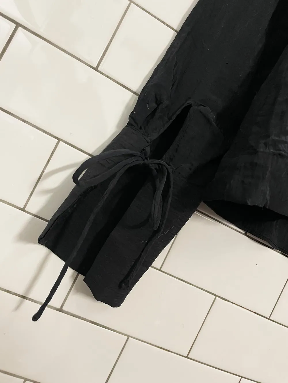 h&m corset tie-front vamp blouse