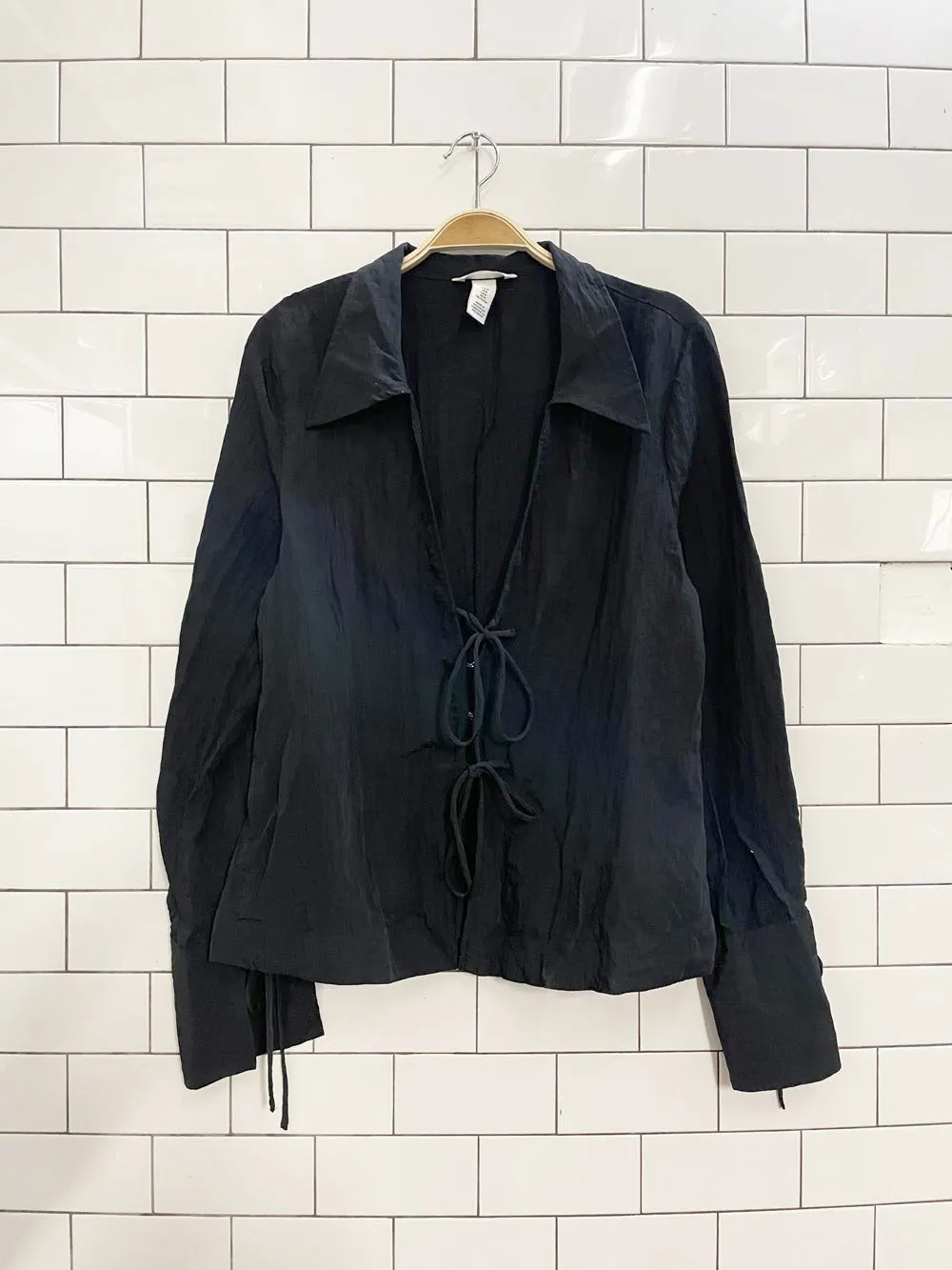 h&m corset tie-front vamp blouse