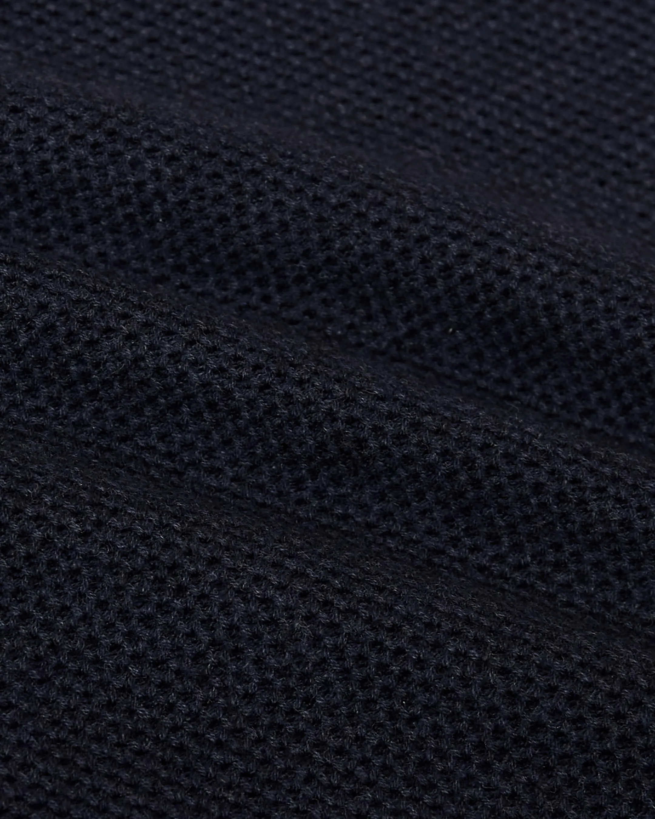 Heather Navy Pique Crew Sweater