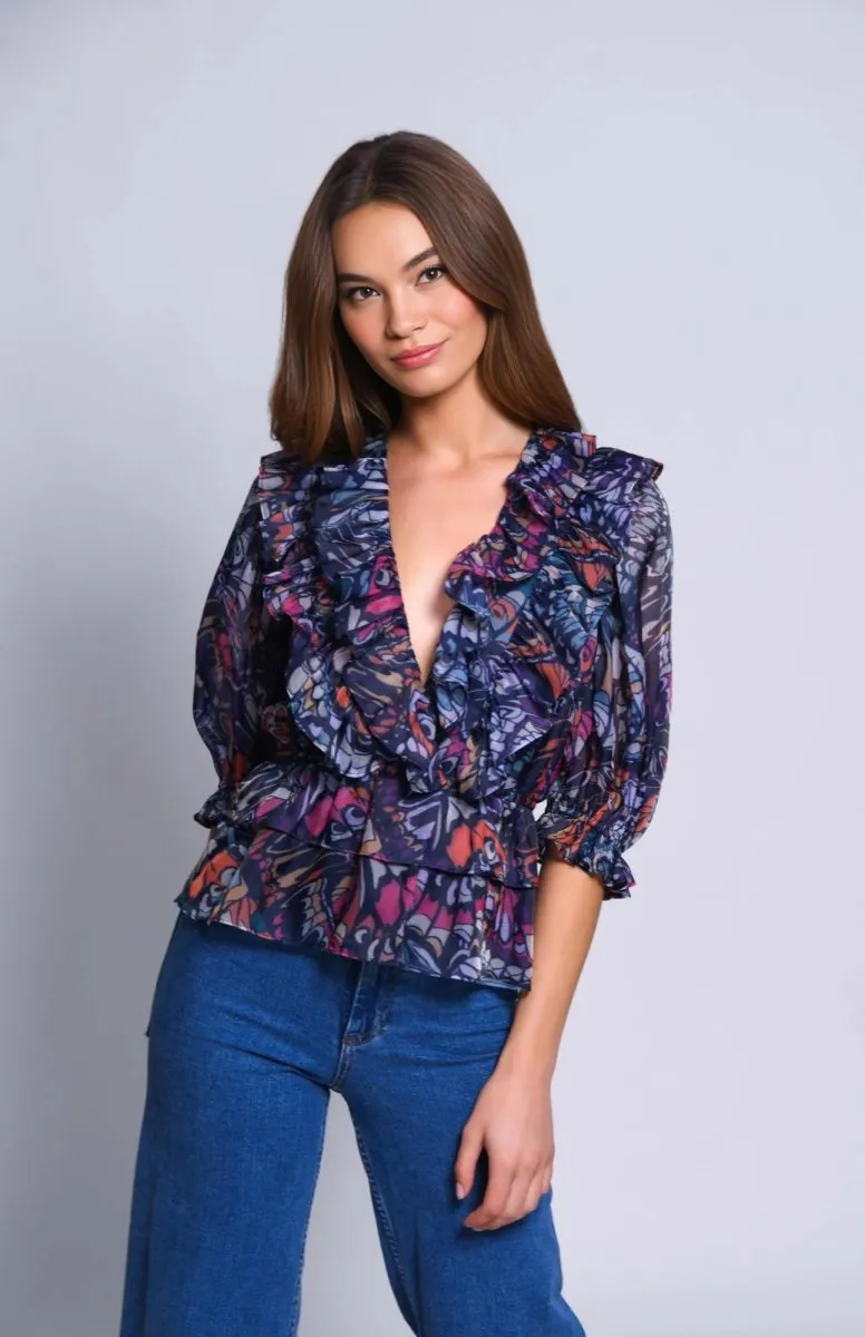 Hutch - Shiloh Ruffled V-Neck Blouse (Final Sale)