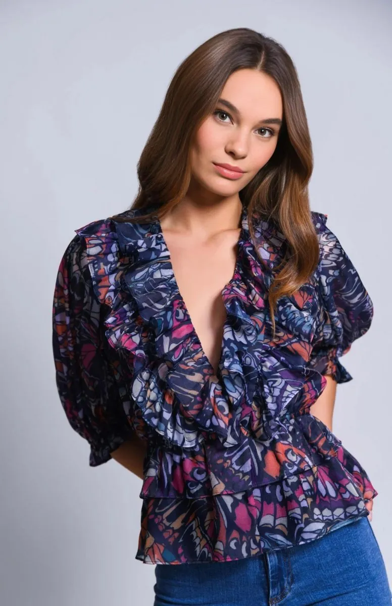 Hutch - Shiloh Ruffled V-Neck Blouse (Final Sale)