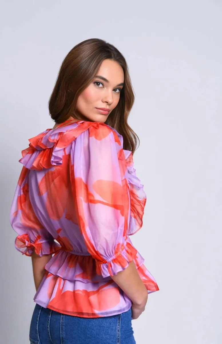 Hutch - Shiloh Ruffled V-Neck Blouse (Final Sale)