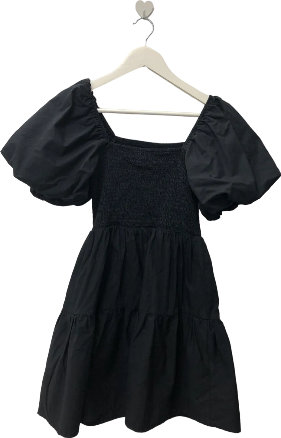 In The Style Corset Detail Puff Sleeve Mini Skater Dress In Black UK 12