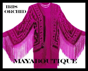 IRIS ORCHID SILK JACKET TOP KIMONO DUSTER BOLERO BLAZER MAYA BOUTIQUE