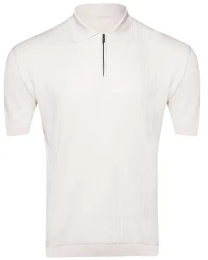 Ivory Quarter Zip Polo