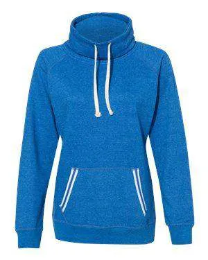 J America Women's Relay Pouch Cowl Neck Sweatshirt - 8653