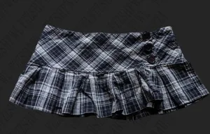 JazzHer Tartan Summer Skirts Aesthetic Women Clothing Y2K Classic Fashion Lower garment Tide Gothic Short Plaid skirt Chic Rock Bottoms