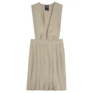 Jumper, Girls Khaki Pleated V-Neck