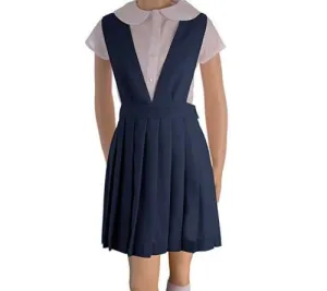 Jumper, V-Neck Pleated Navy
