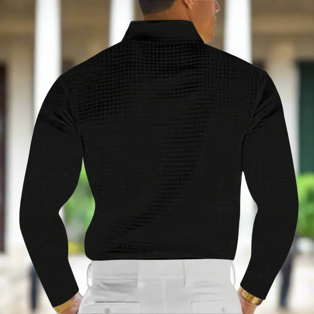 Kennedy™ | Textured Fabric Muscle Fit Polo Sweater