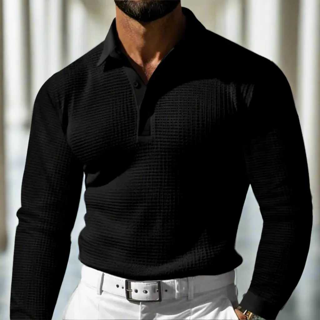Kennedy™ | Textured Fabric Muscle Fit Polo Sweater