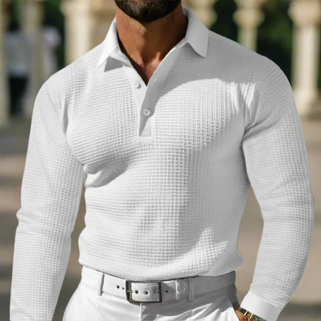 Kennedy™ | Textured Fabric Muscle Fit Polo Sweater