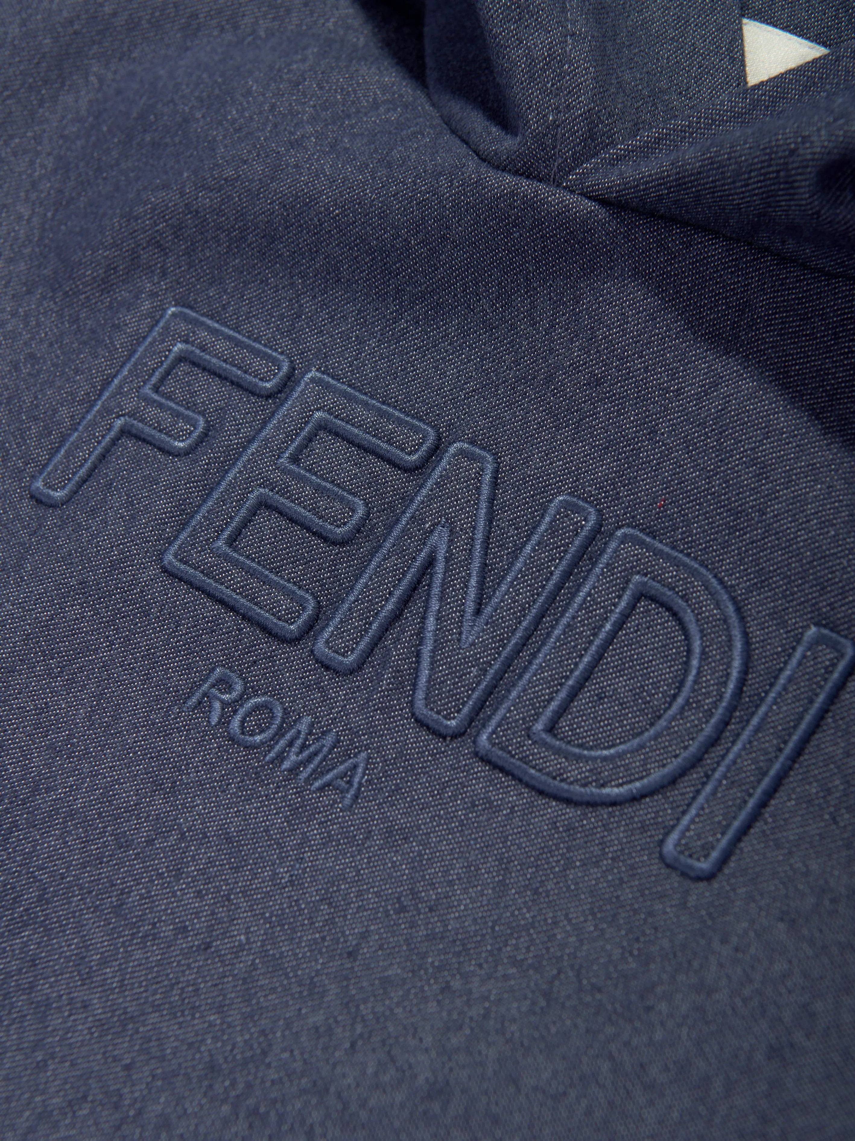 Kids Denim and Jersey Hoodie in Blue