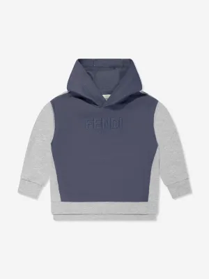 Kids Denim and Jersey Hoodie in Blue
