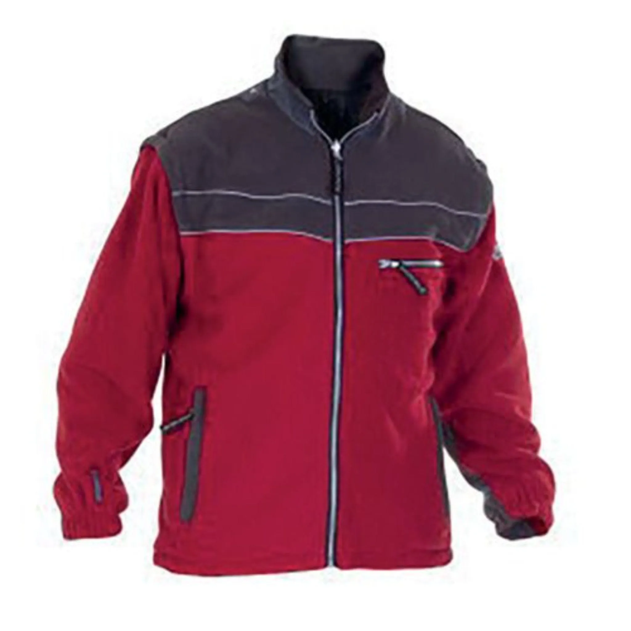Kiel Fleece with Detachable Sleeves - Red/Grey
