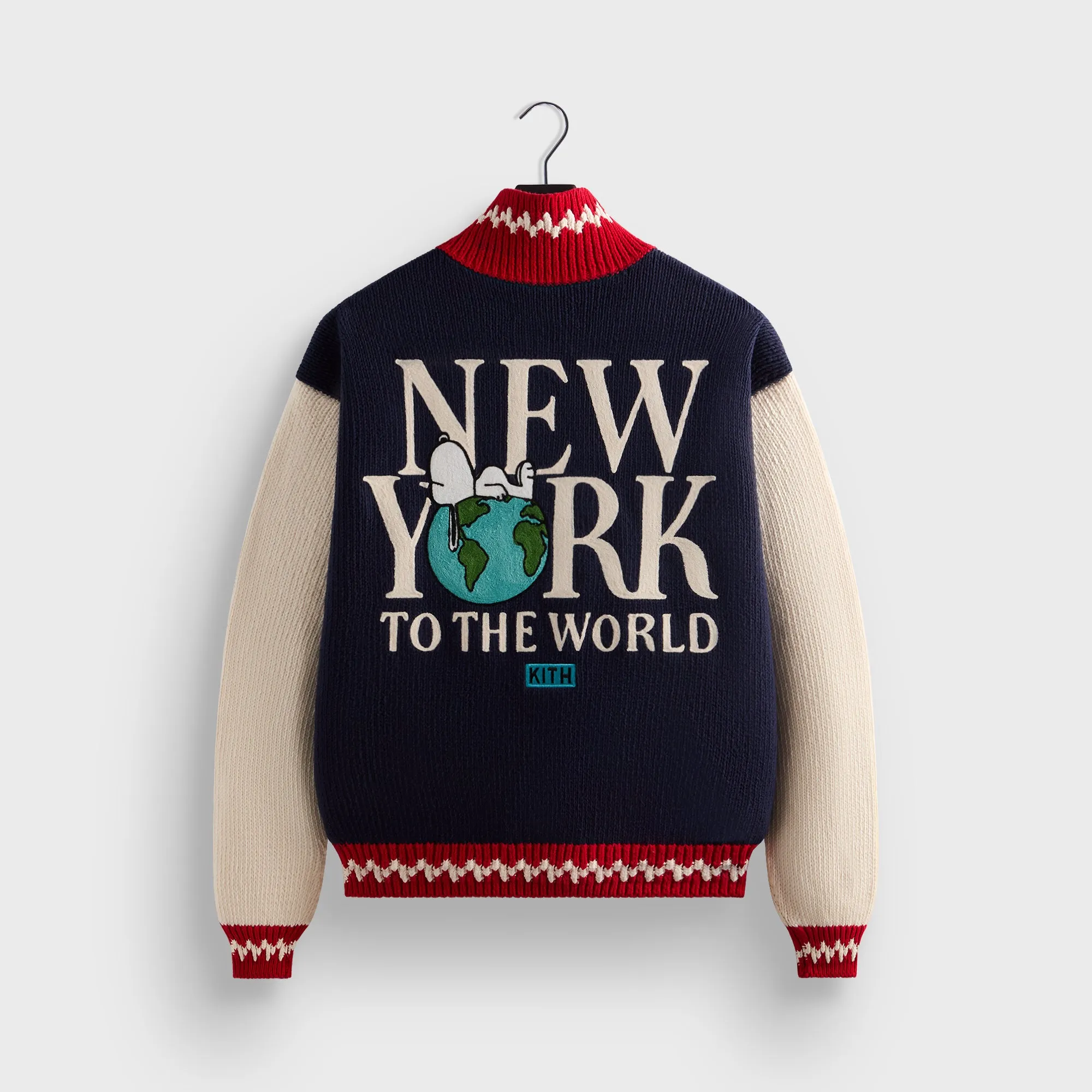 Kith for Peanuts Globe Wyona Full Zip Sweater - Nocturnal