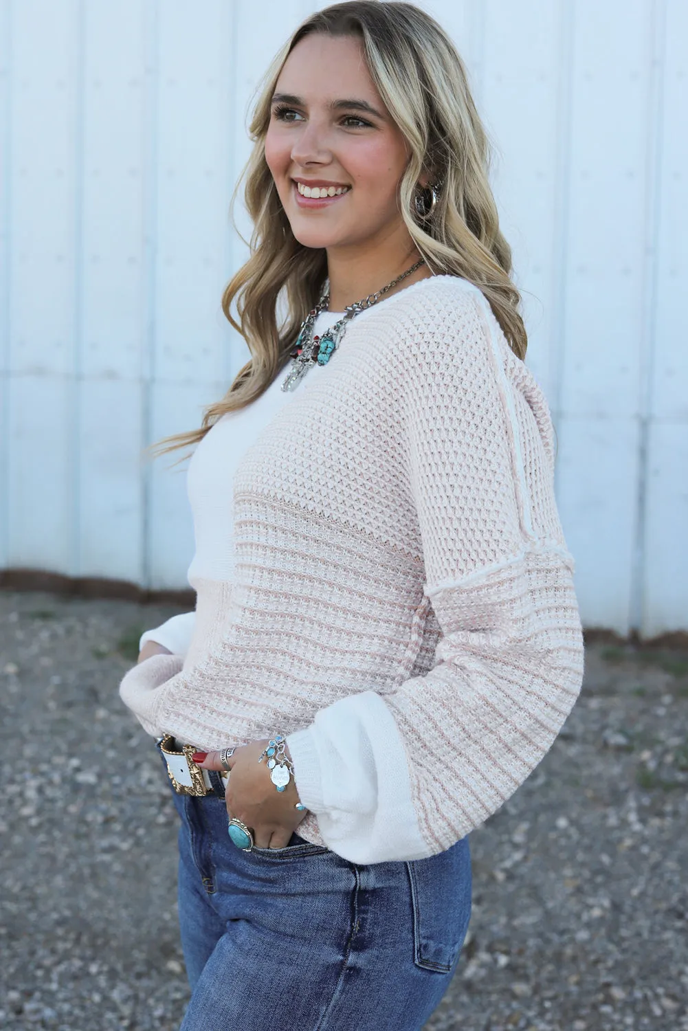 Knit Tie Keyhole Sweater