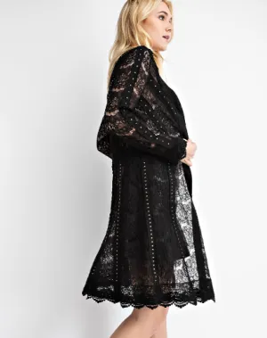 Lace Duster w/ Suede Details