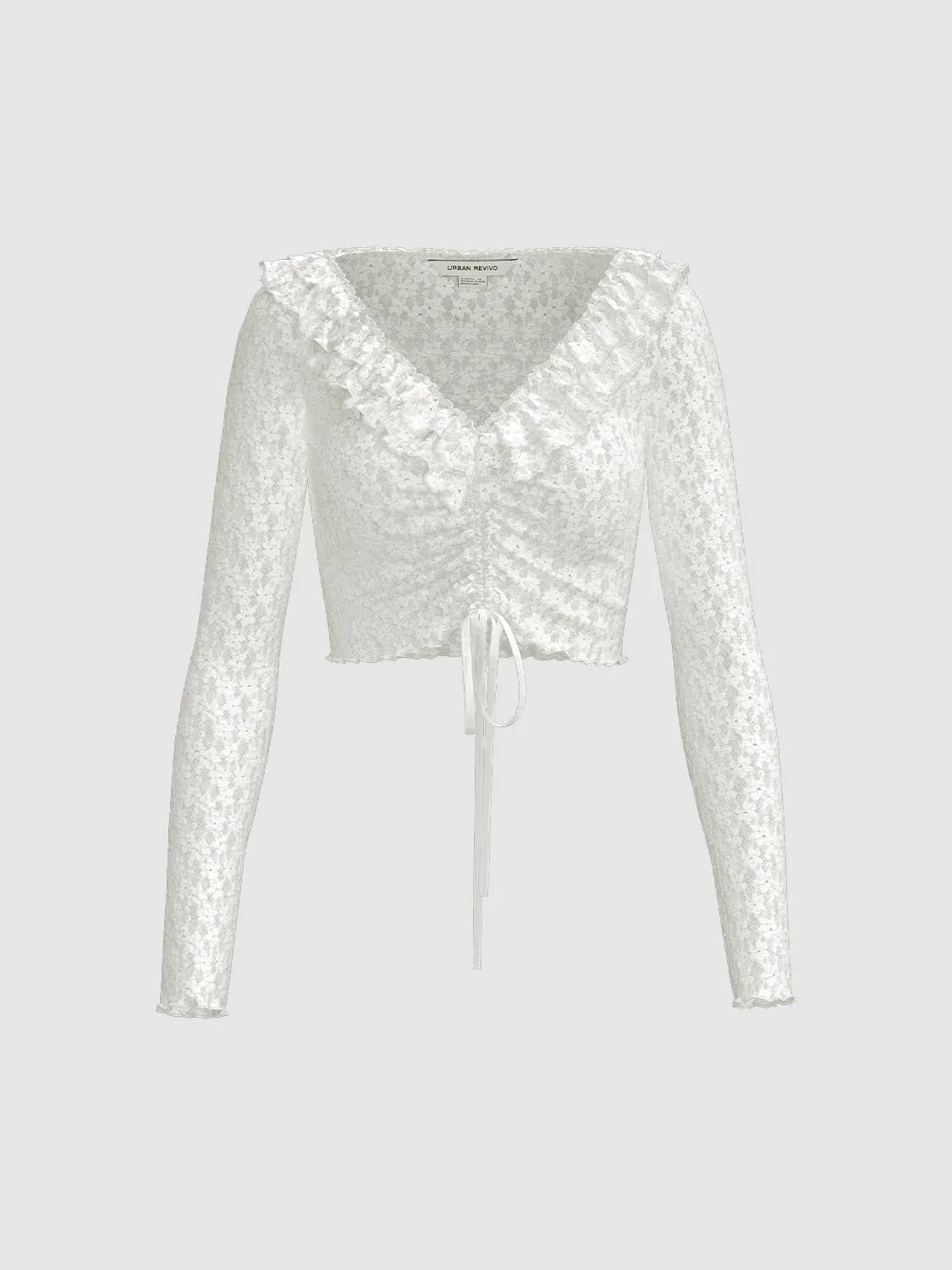 Lace Tie Up Front Blouses