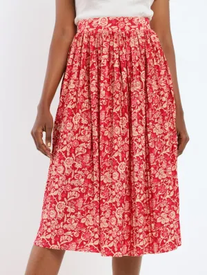 Ladies Colourblock Pleated Midi Skirt