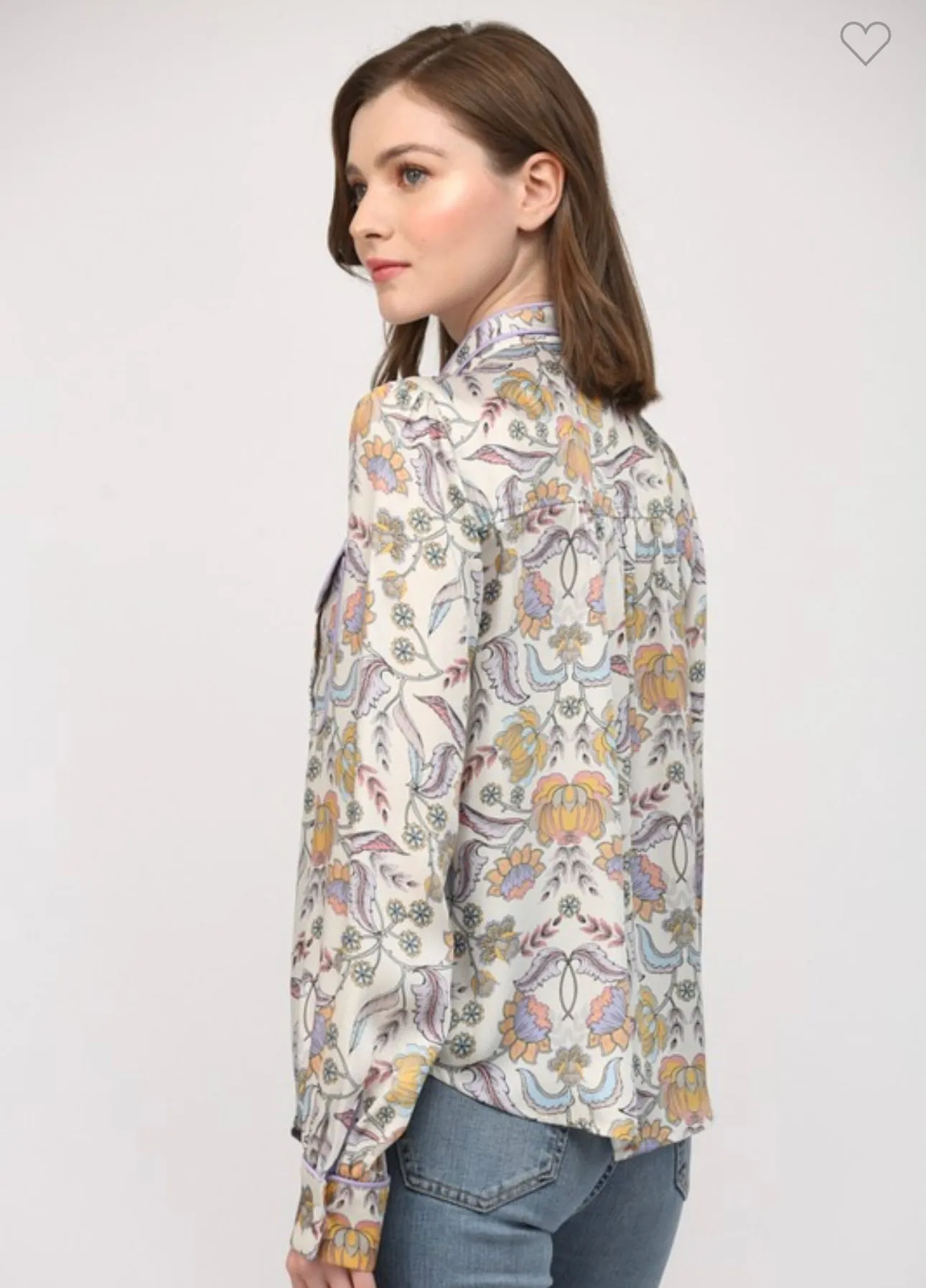Lavender Piped Blouse