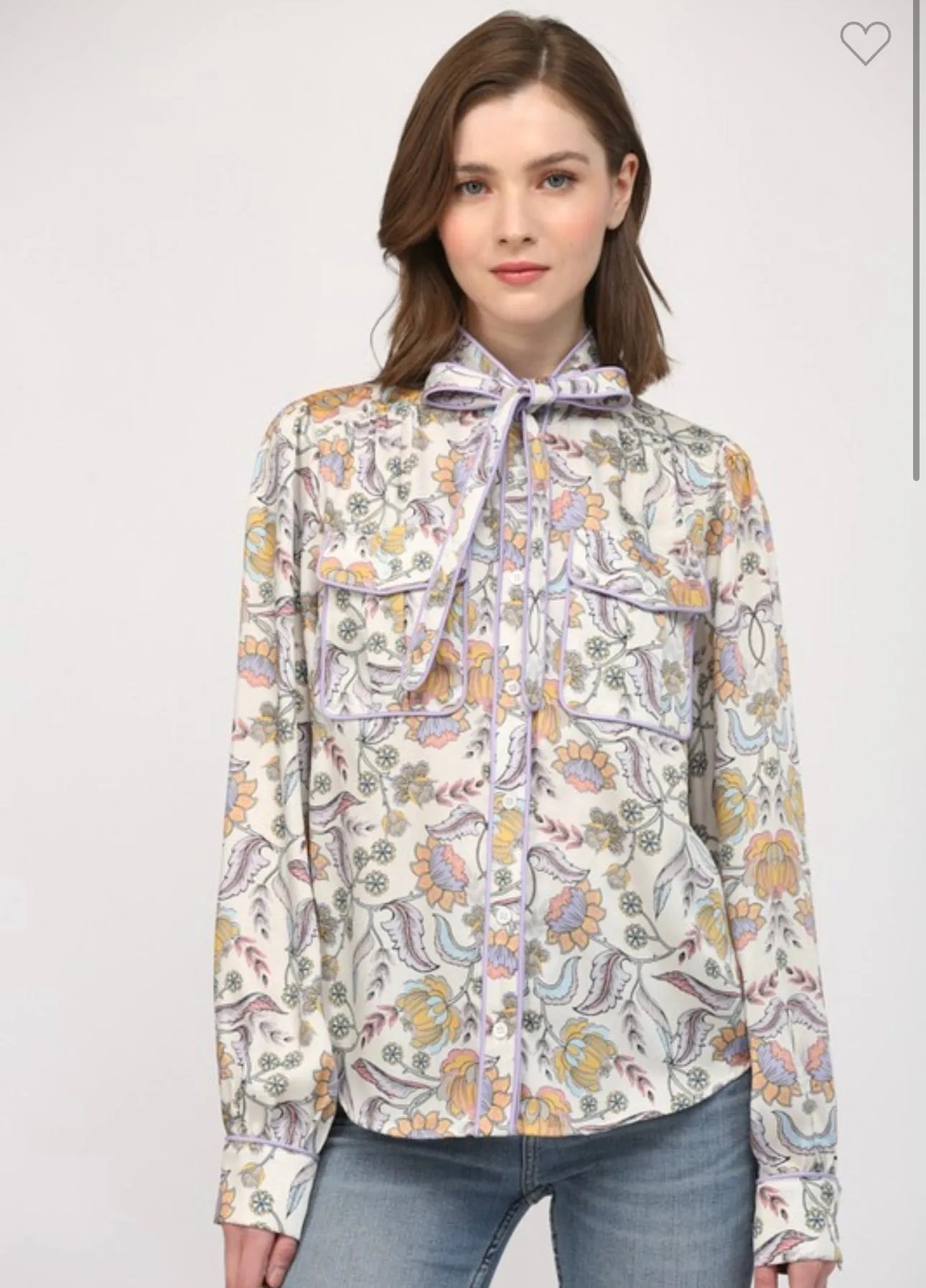 Lavender Piped Blouse