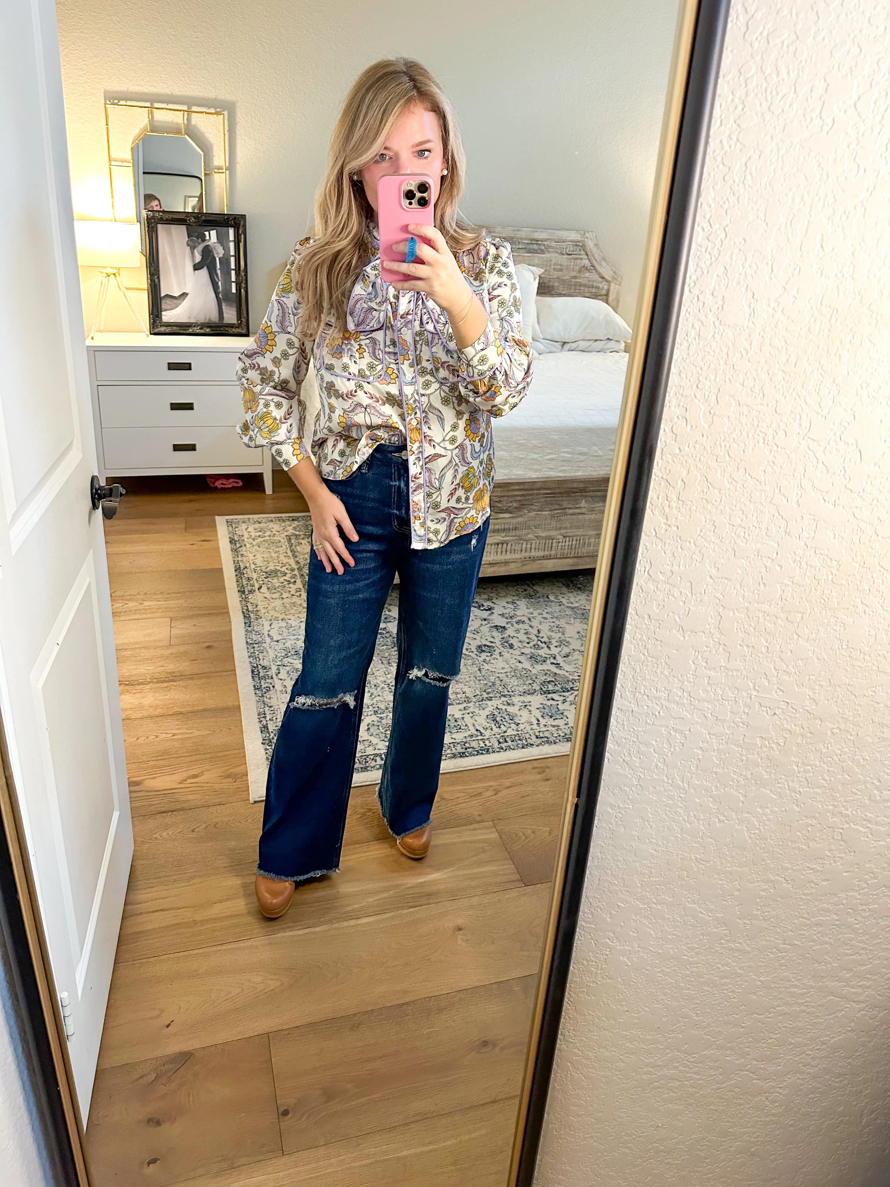 Lavender Piped Blouse