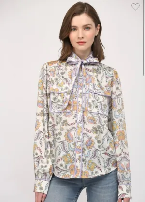 Lavender Piped Blouse
