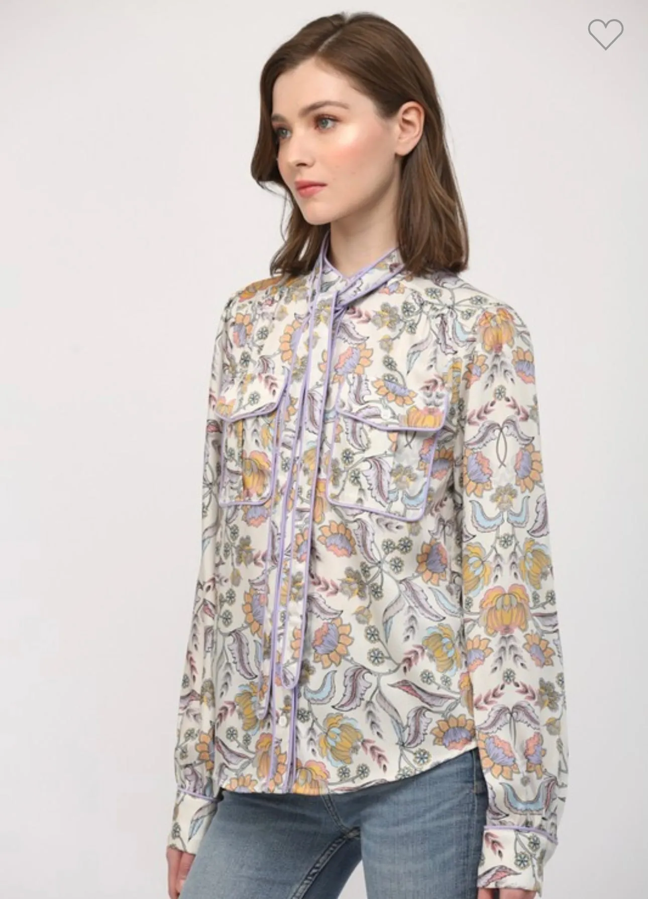 Lavender Piped Blouse