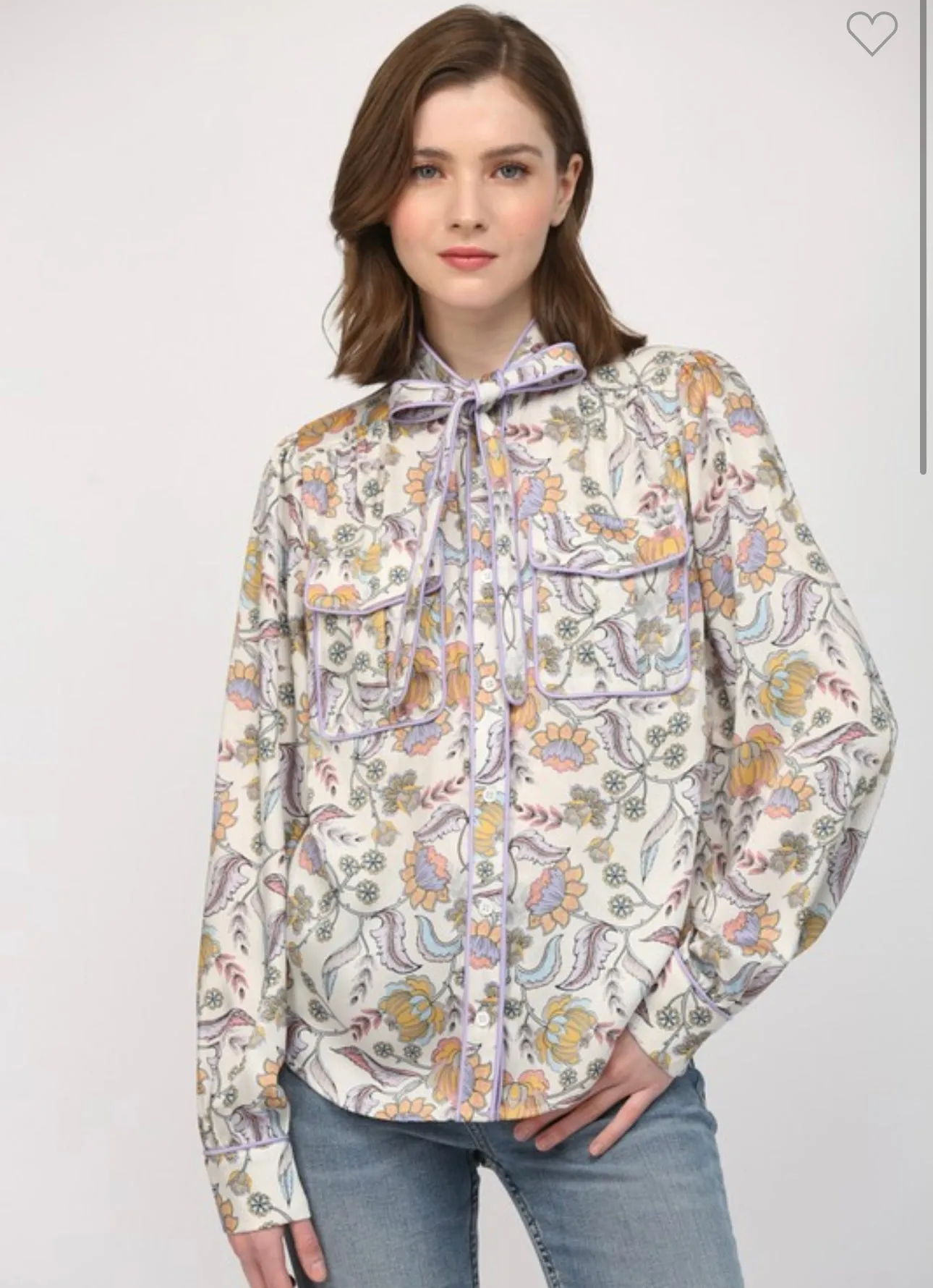 Lavender Piped Blouse