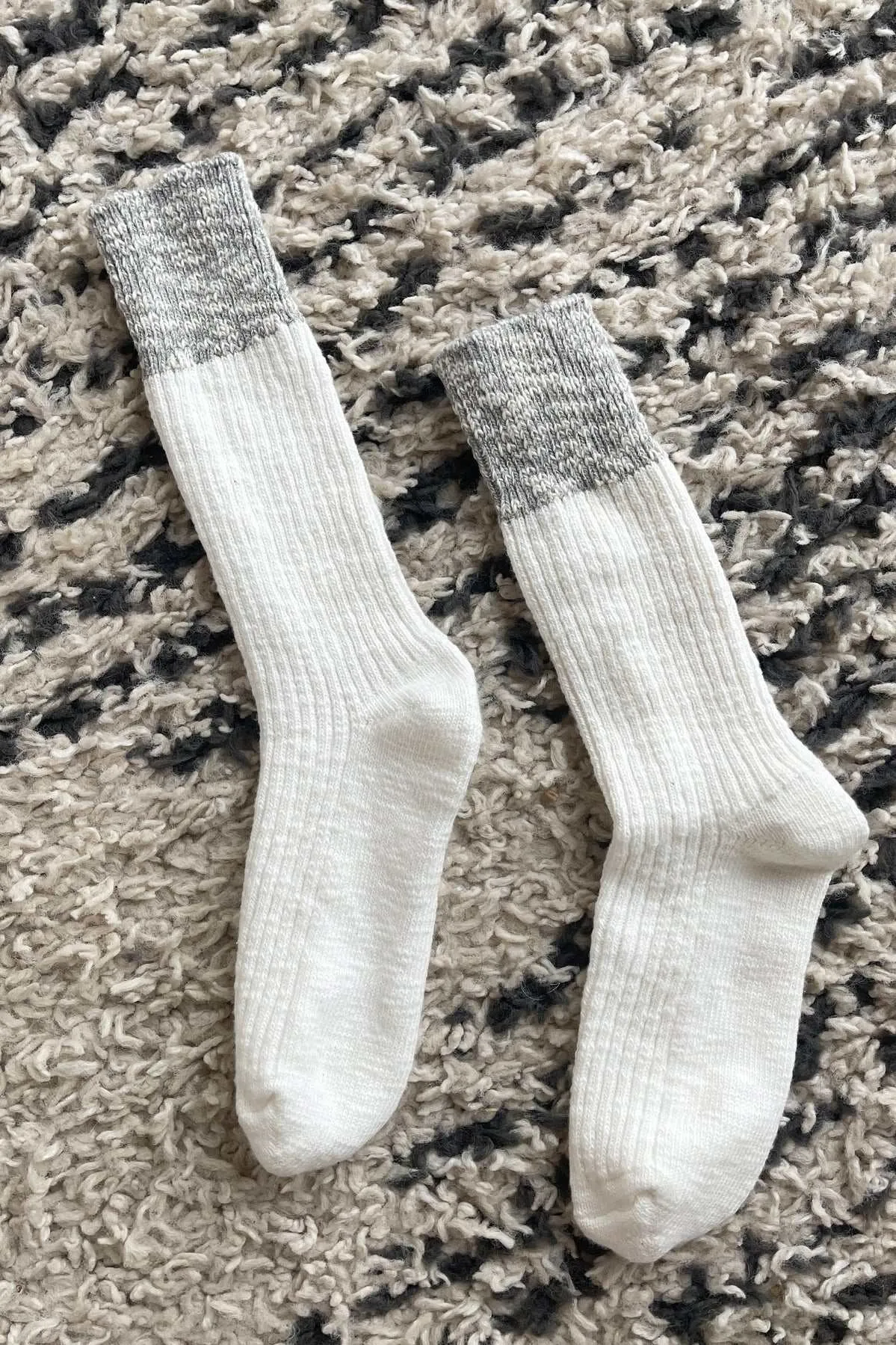 Le Bon Shoppe Cottage Socks White Linen And Grey