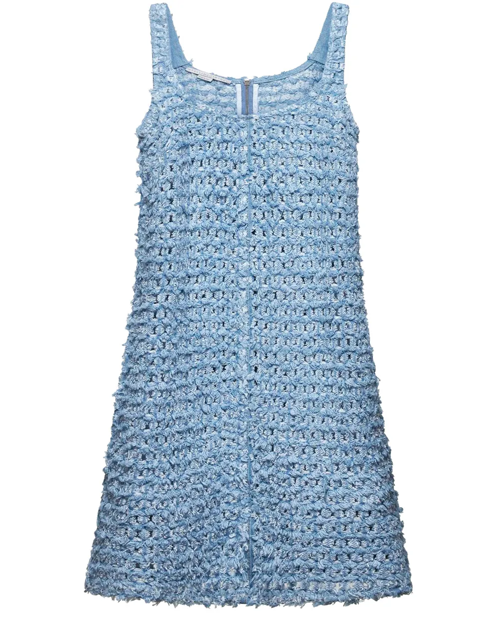 Light Blue Denim Boucle Dress