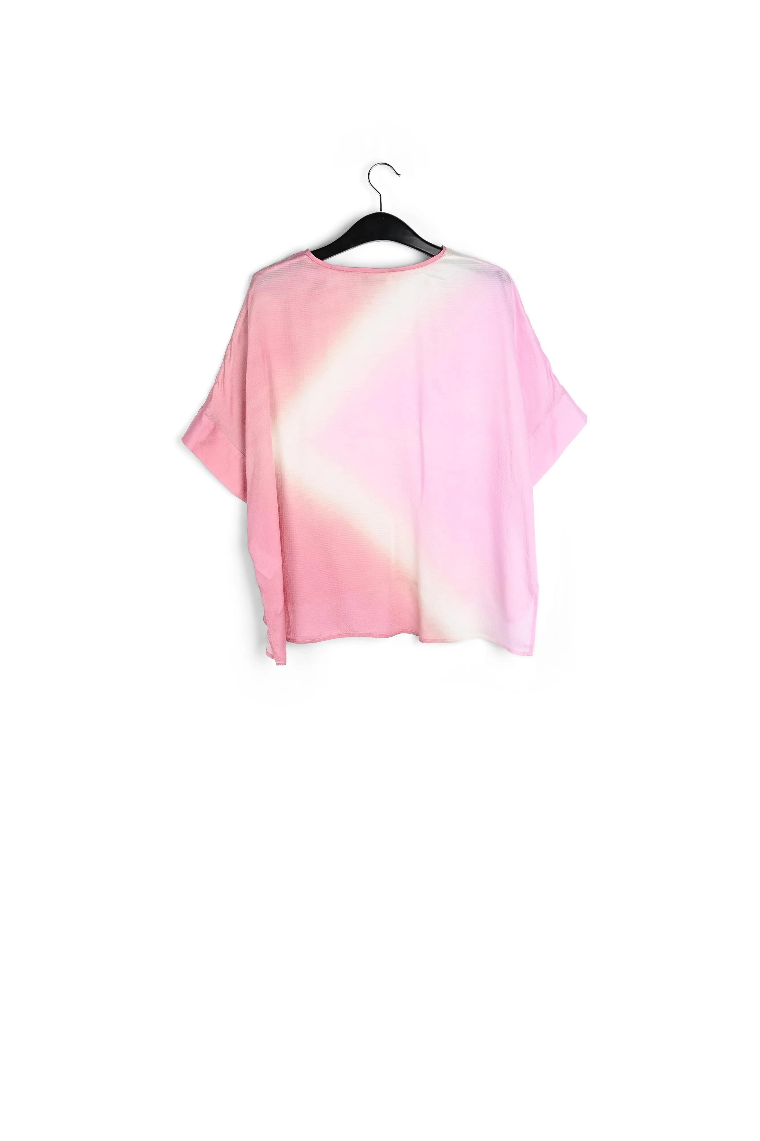 Light pink boxy tie-dye print top