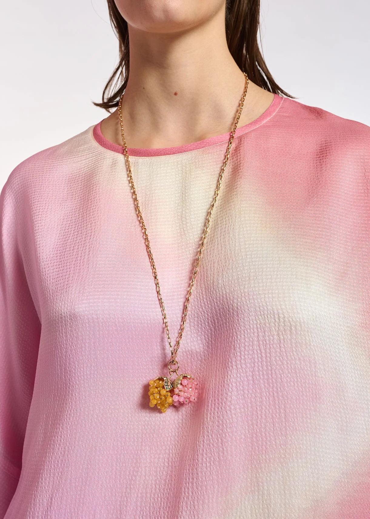 Light pink boxy tie-dye print top