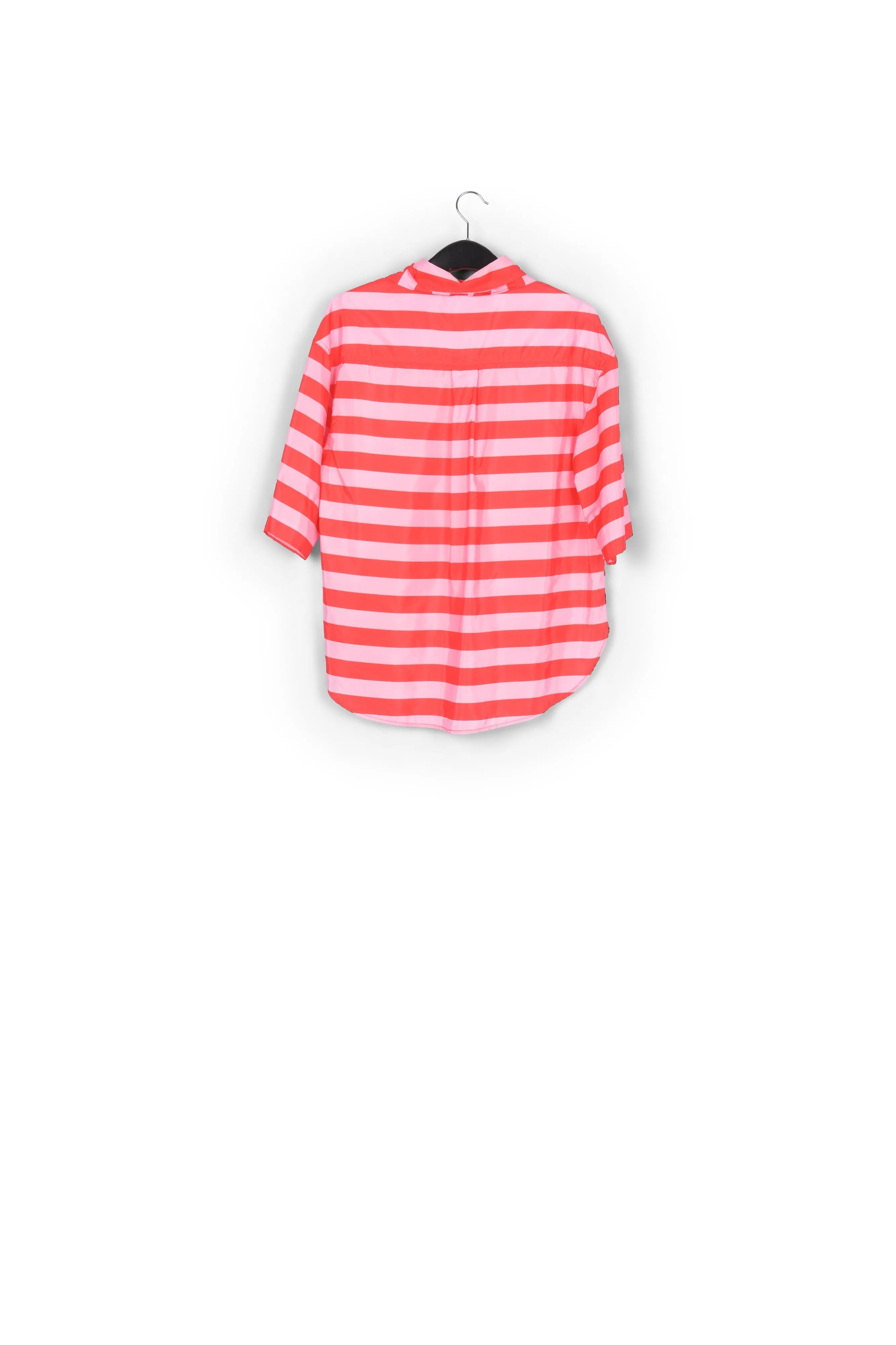 Light pink striped shirt with pussy bow