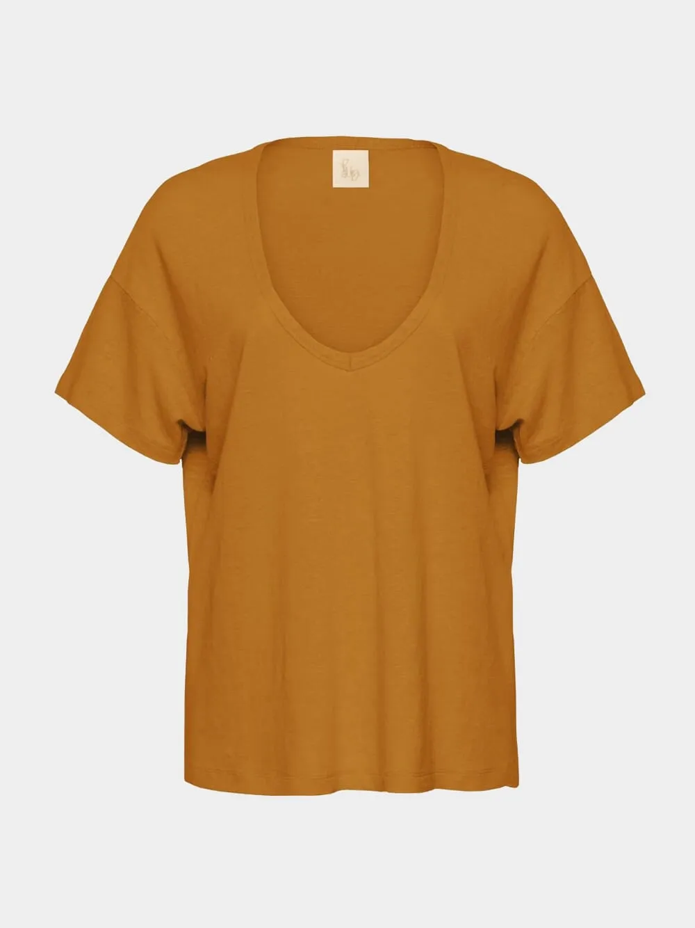 Linen V-Neck T-Shirt