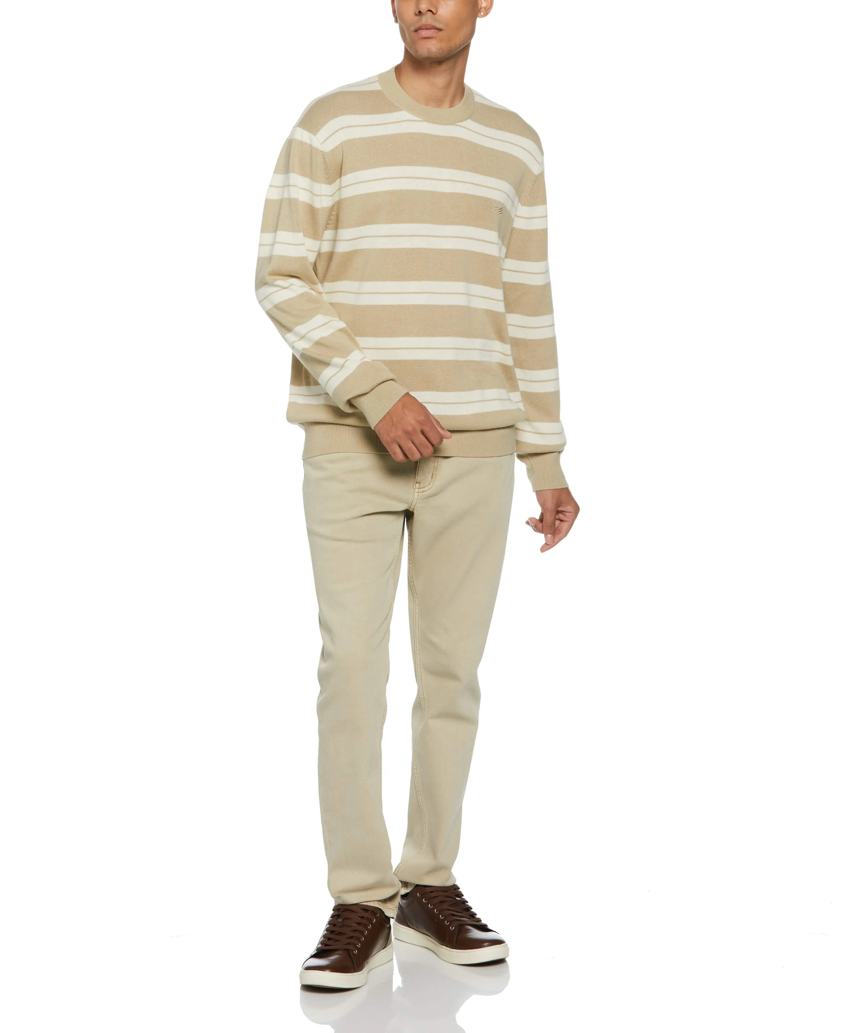 Logo Stripe Crew Sweater