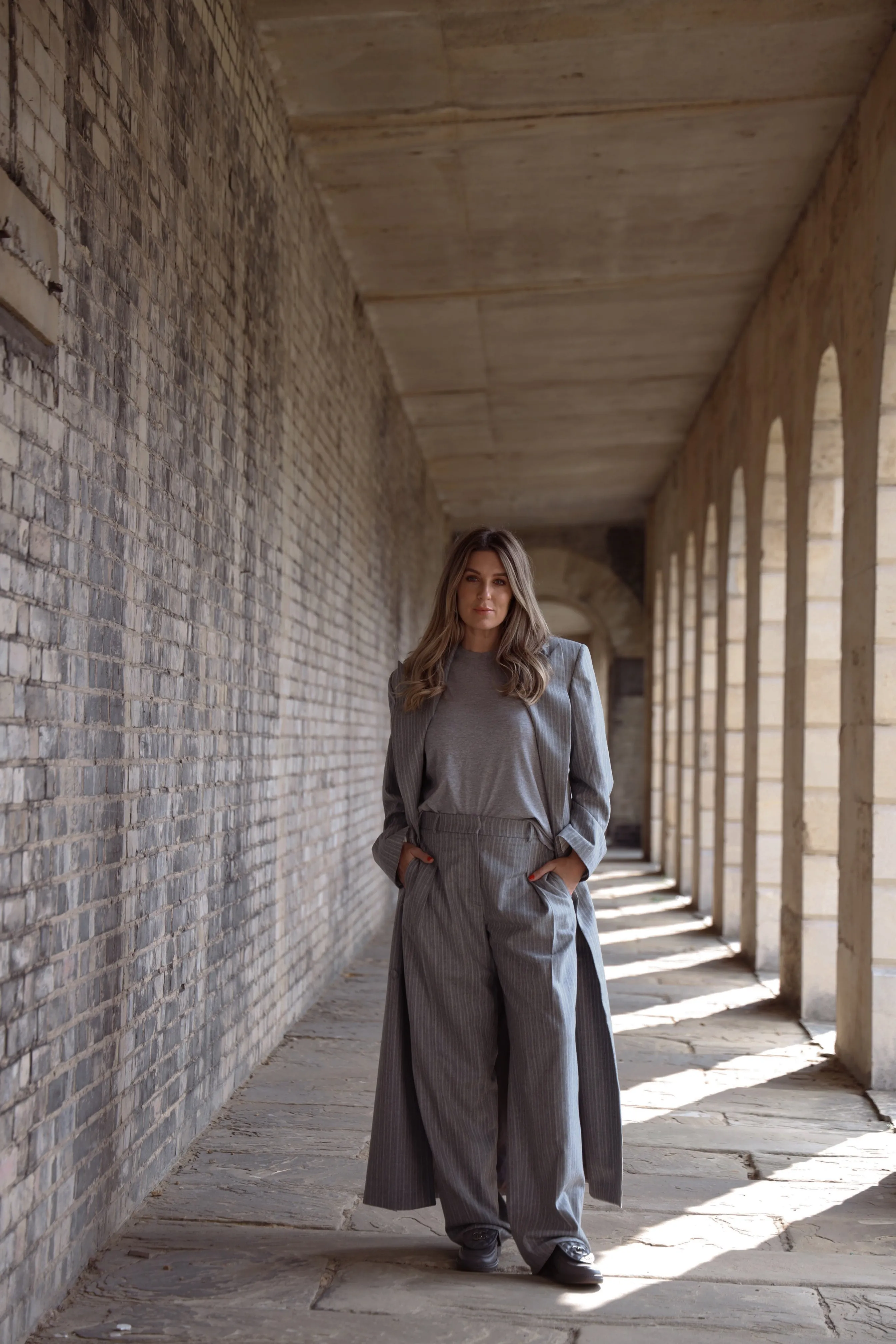 London Duster Coat in Italian Grey