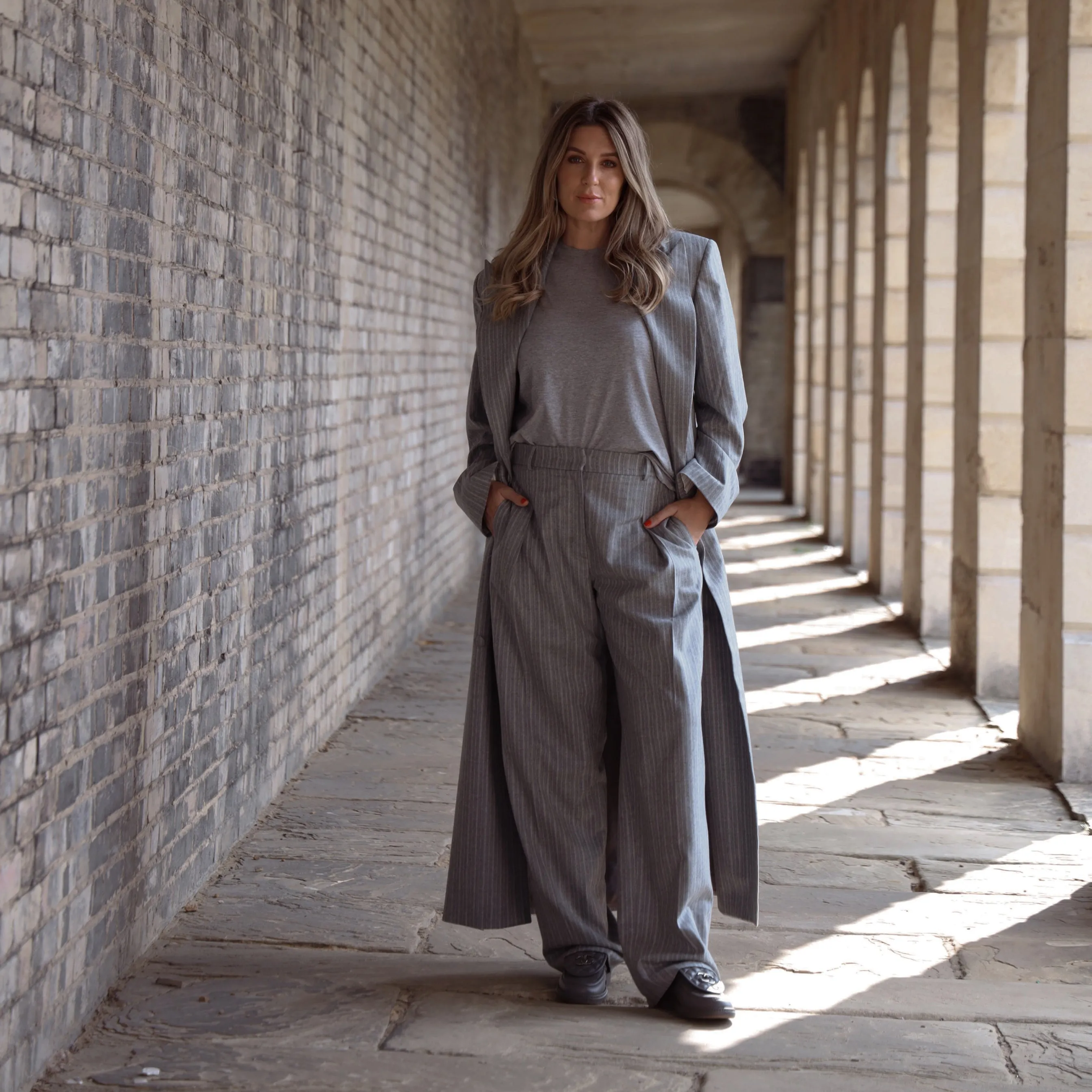 London Duster Coat in Italian Grey