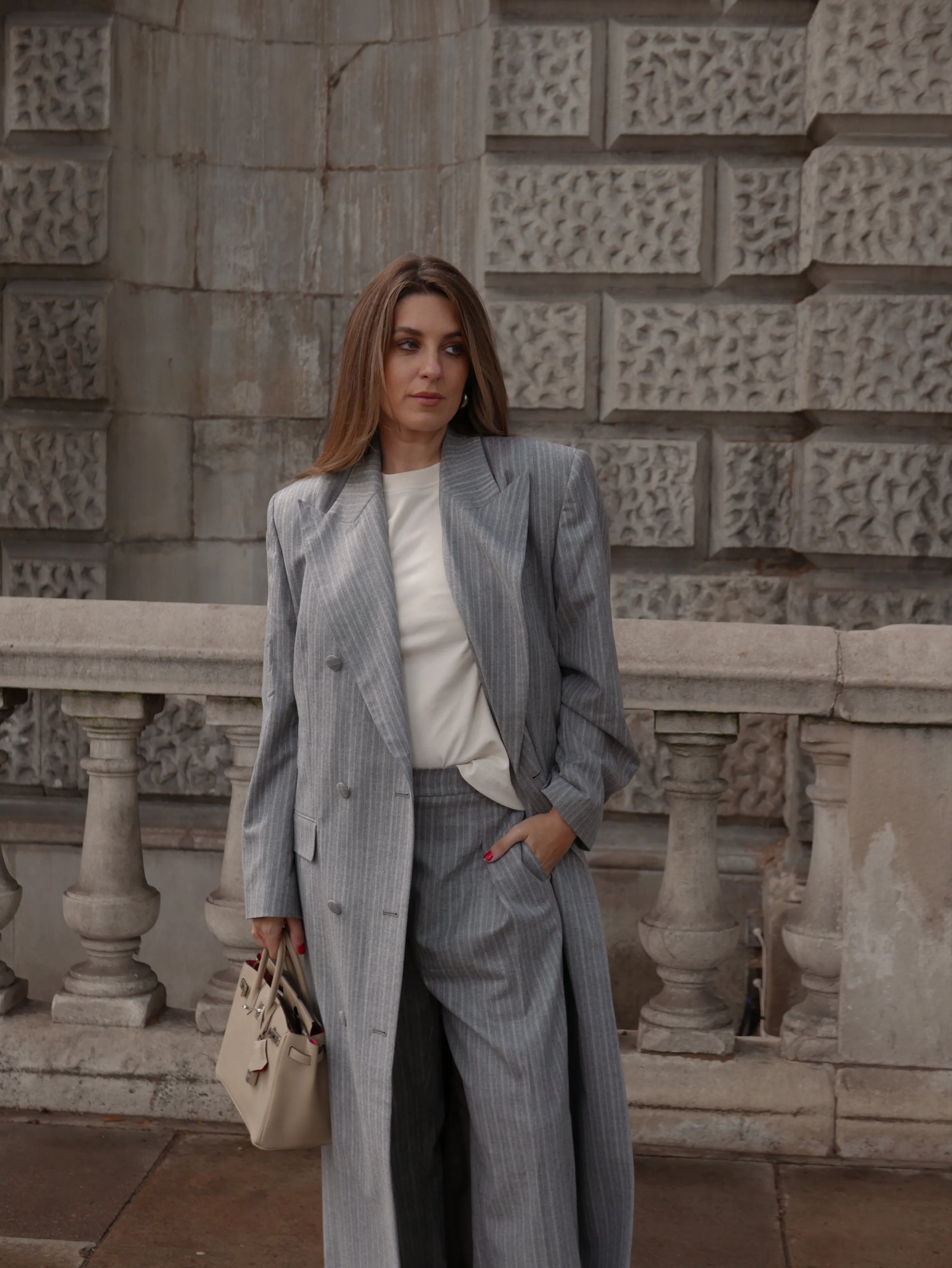 London Duster Coat in Italian Grey