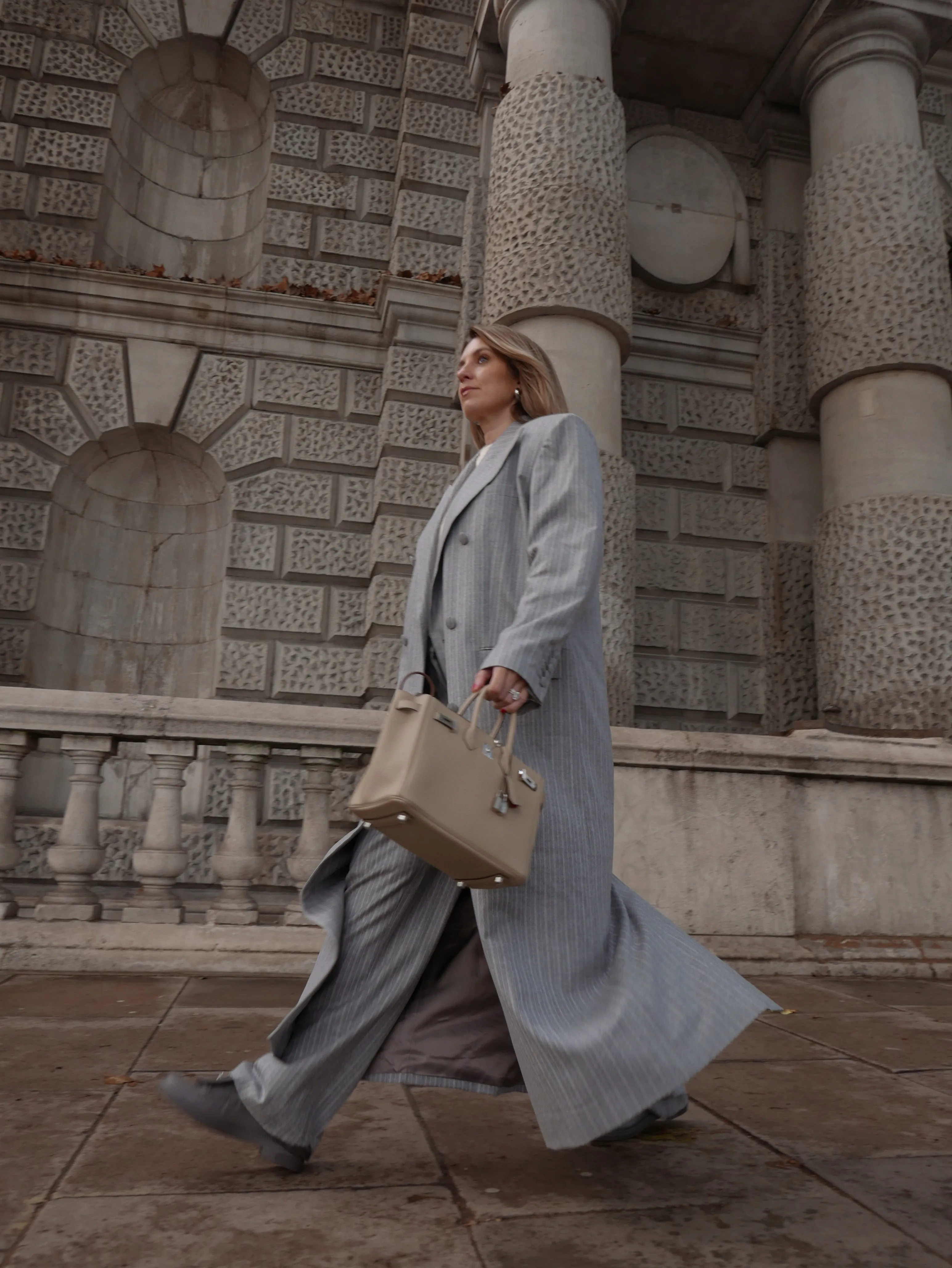 London Duster Coat in Italian Grey
