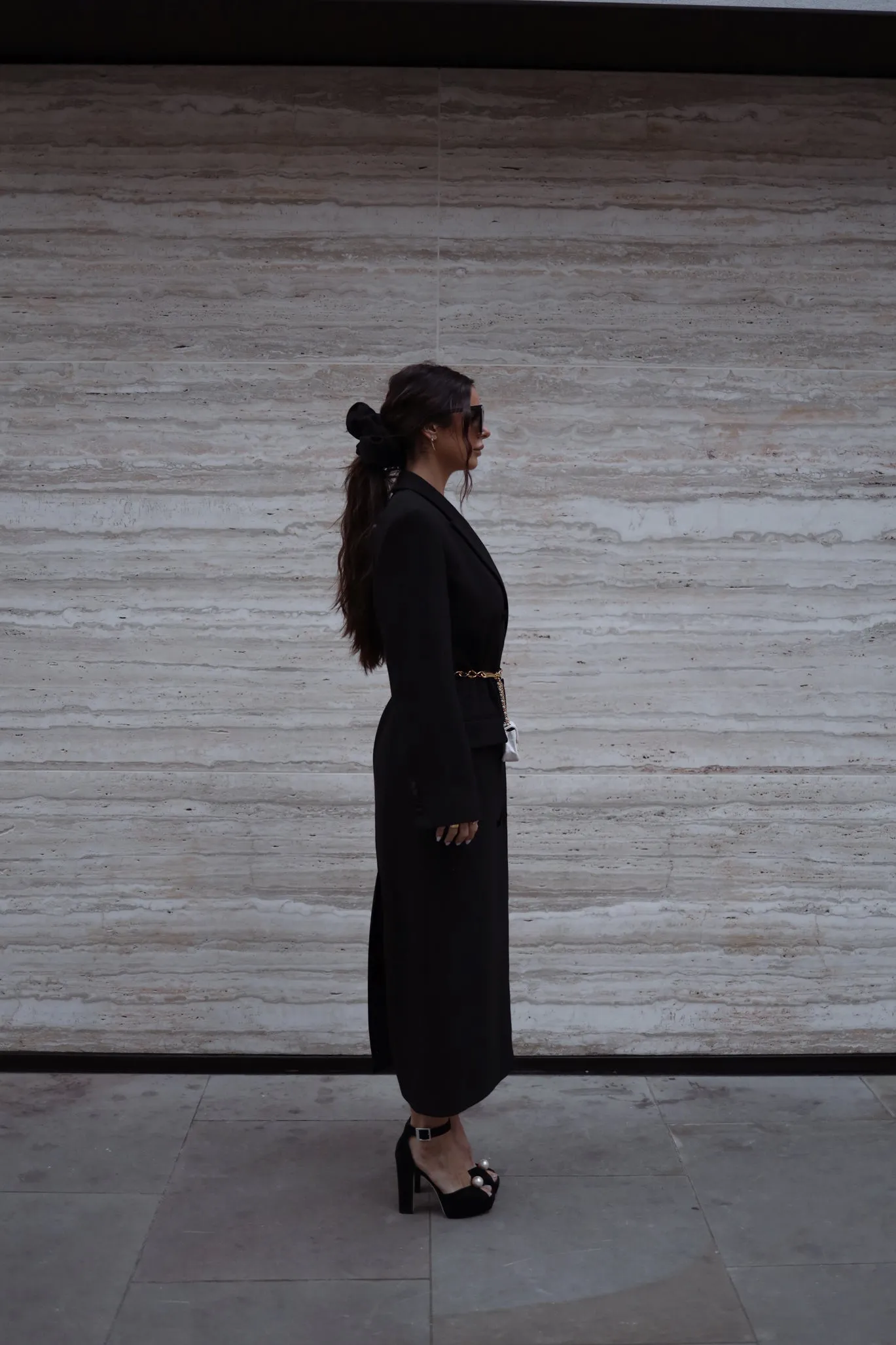 London Duster Coat in Onyx Black